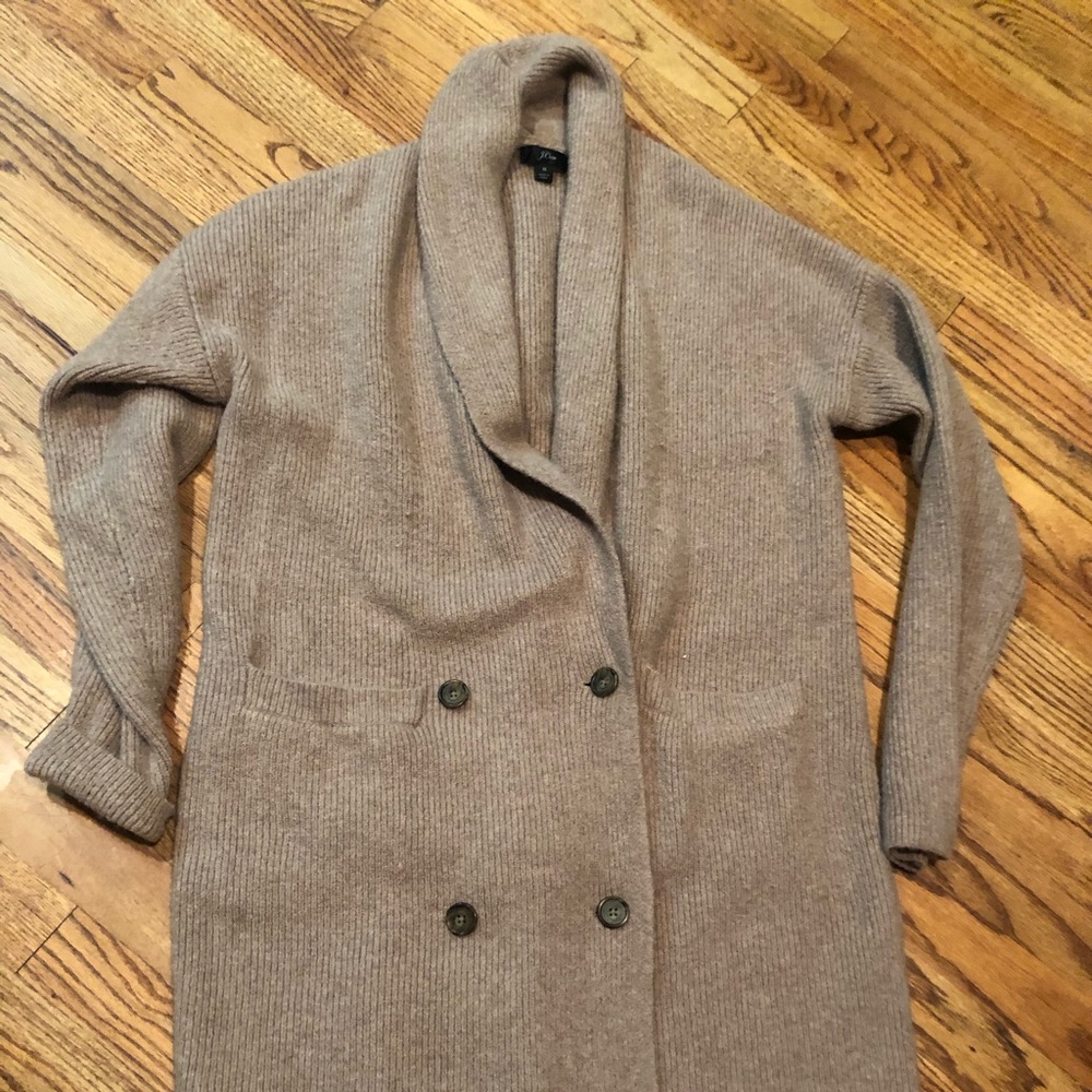 Long J Crew cult sweater coat sz medium worn once
